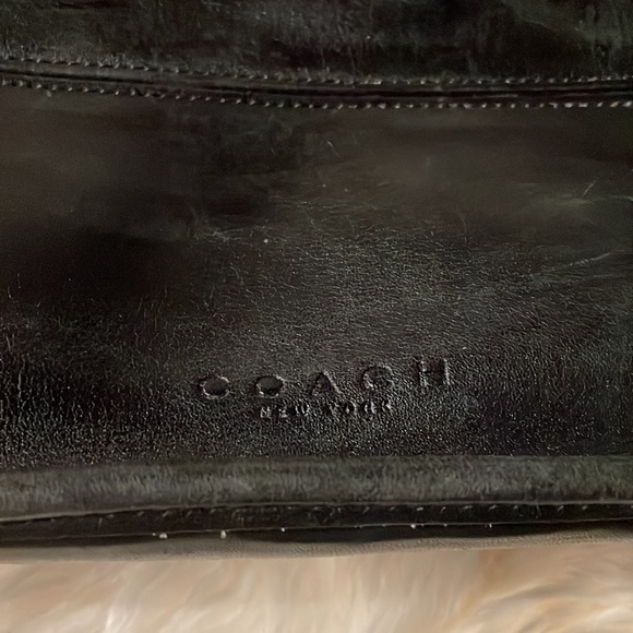 1990s Vintage Coach Legacy TriBeCa Made in NYC Black Leather Tote Bag Purse - Picture 2 of 6